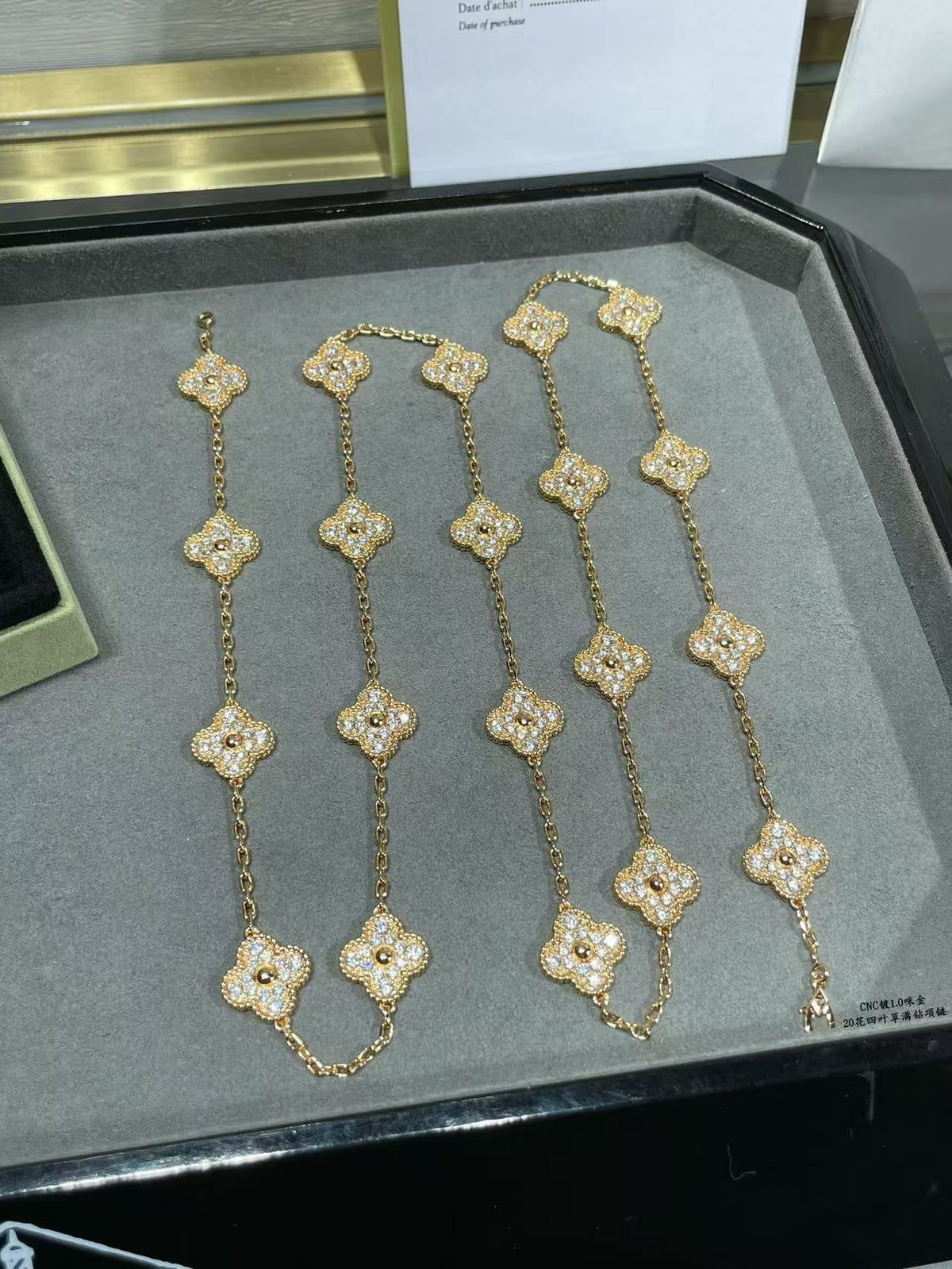 [⭐Shinejoy]CLOVER 20 MOTIFS FULL-DIAMOND NECKLACE