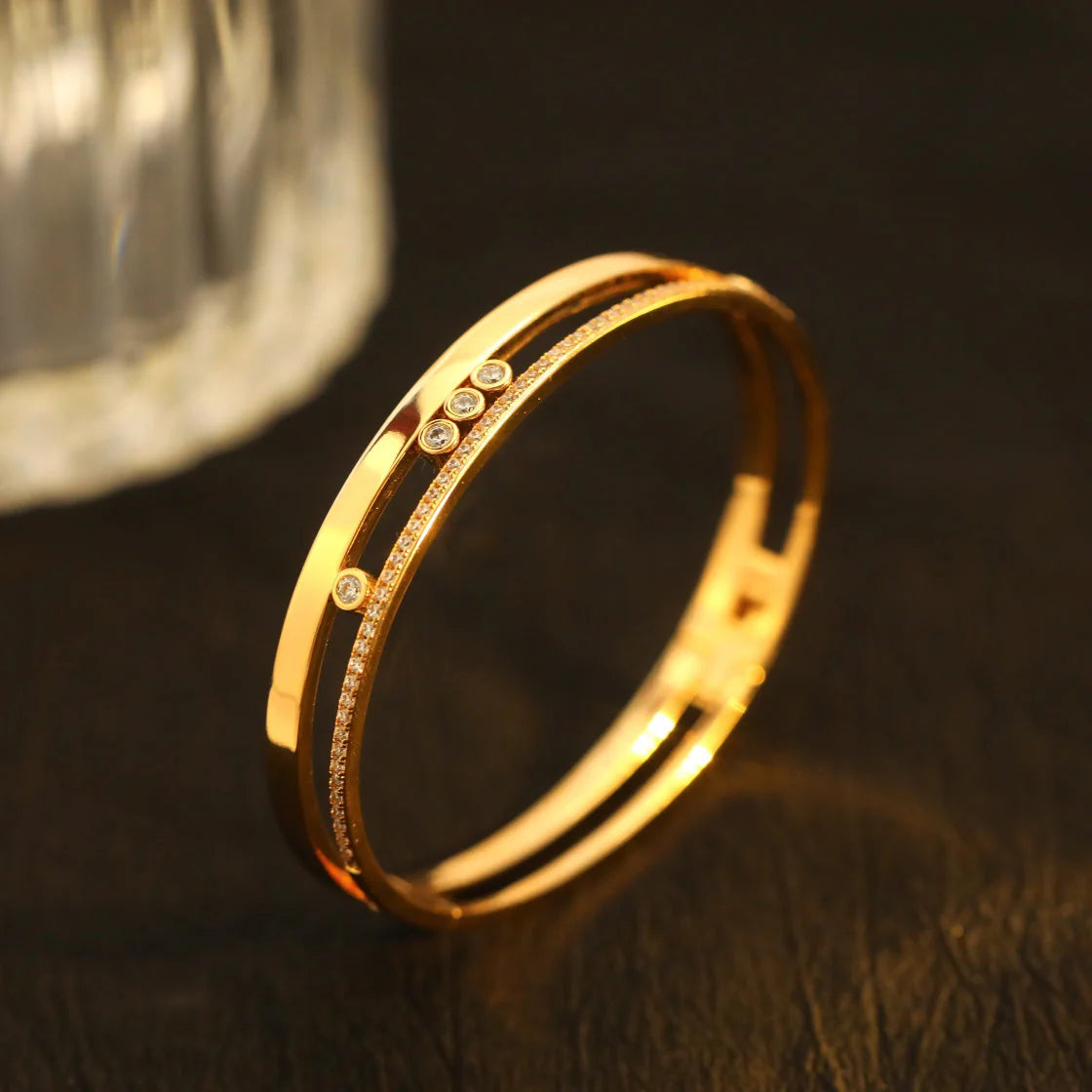 [⭐Shinejoy]Move Romane Diamond Bangle Bracelet