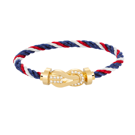 [⭐Shinejoy]CHANCE LARGE 8 FIGURE BUCKLE HALF DIAMOND BRACELET GOLD