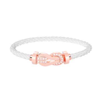 [⭐Shinejoy]CHANCE LARGE 8 FIGURE BUCKLE HALF DIAMOND BRACELET ROSE GOLD