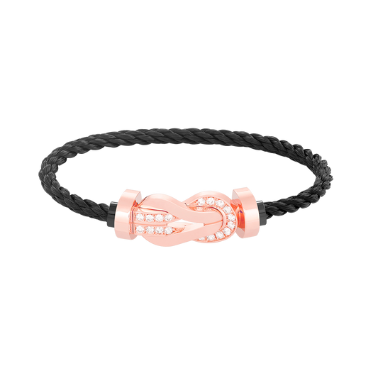 [⭐Shinejoy]CHANCE LARGE 8 FIGURE BUCKLE HALF DIAMOND BRACELET ROSE GOLD
