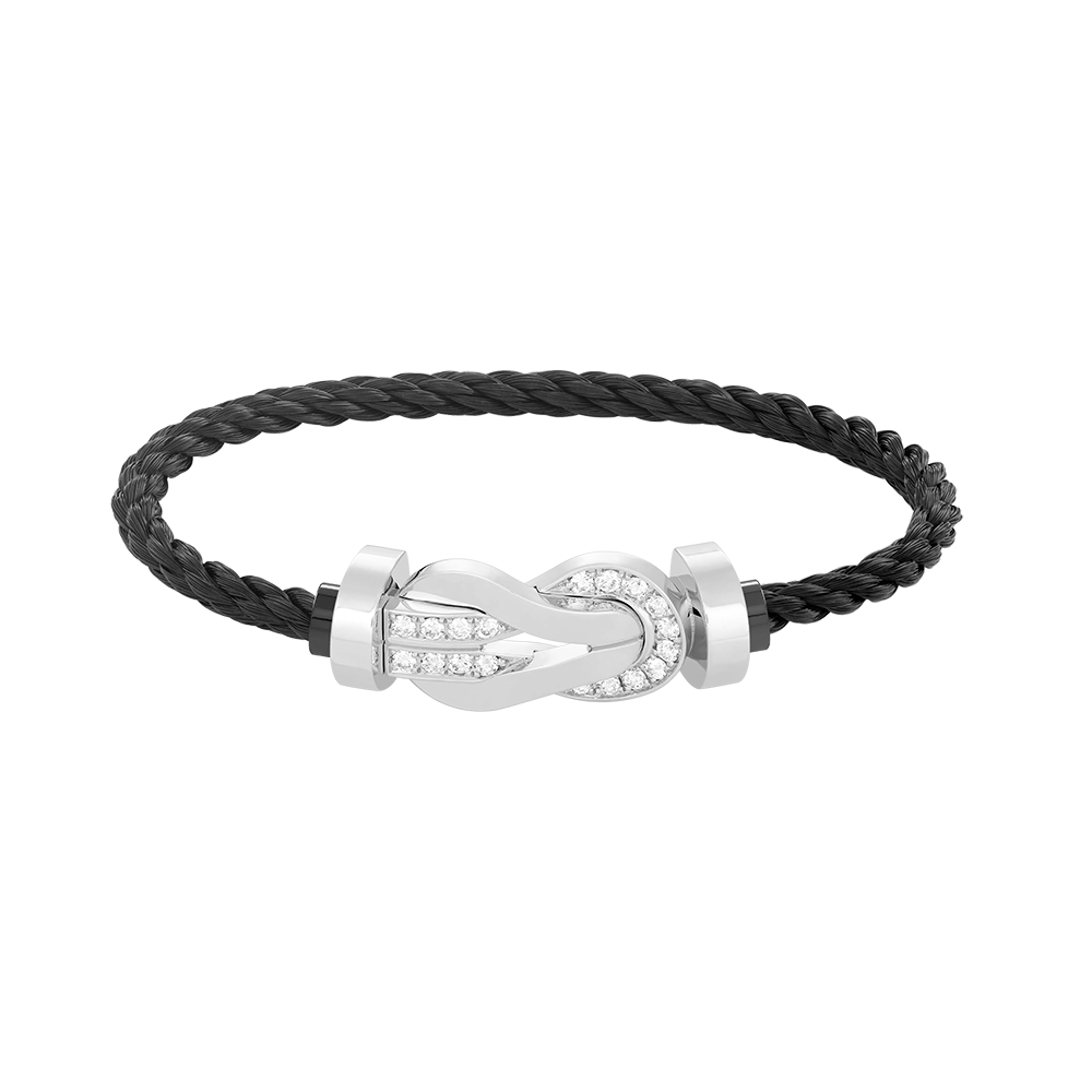 [⭐Shinejoy]CHANCE LARGE 8 FIGURE BUCKLE HALF DIAMOND BRACELET SILVER