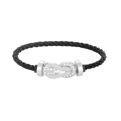 [⭐Shinejoy]CHANCE LARGE 8 FIGURE BUCKLE HALF DIAMOND BRACELET SILVER