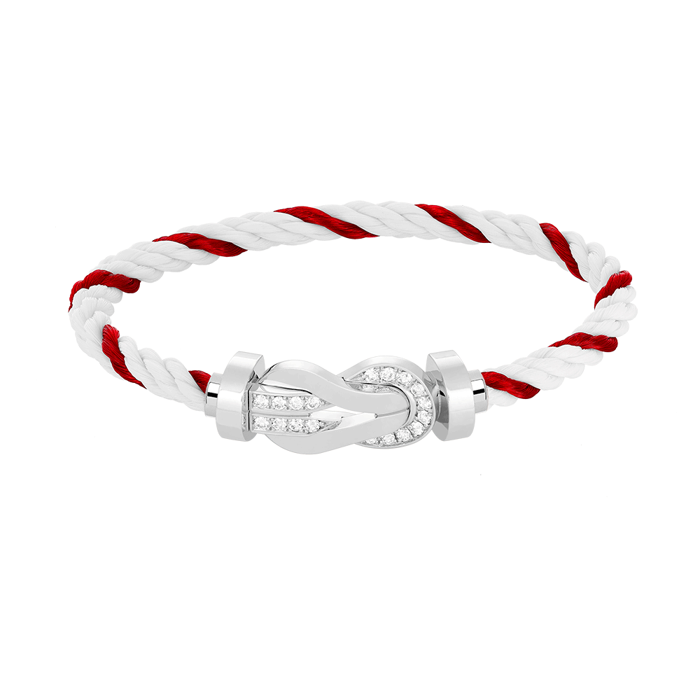 [⭐Shinejoy]CHANCE LARGE 8 FIGURE BUCKLE HALF DIAMOND BRACELET SILVER