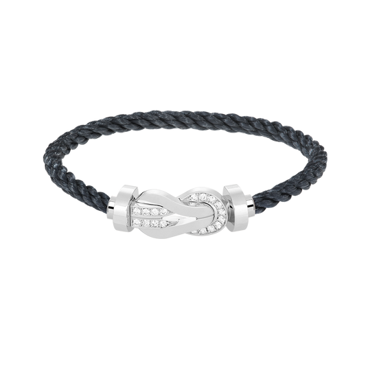 [⭐Shinejoy]CHANCE LARGE 8 FIGURE BUCKLE HALF DIAMOND BRACELET SILVER