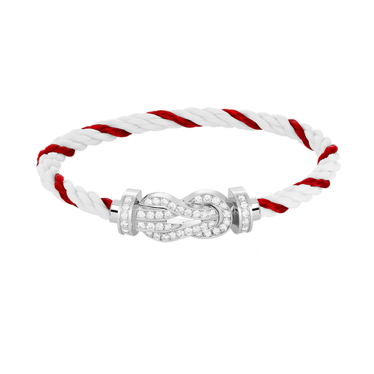 [⭐Shinejoy]CHANCE LARGE 8 FIGURE BUCKLE FULL DIAMOND BRACELET SILVER