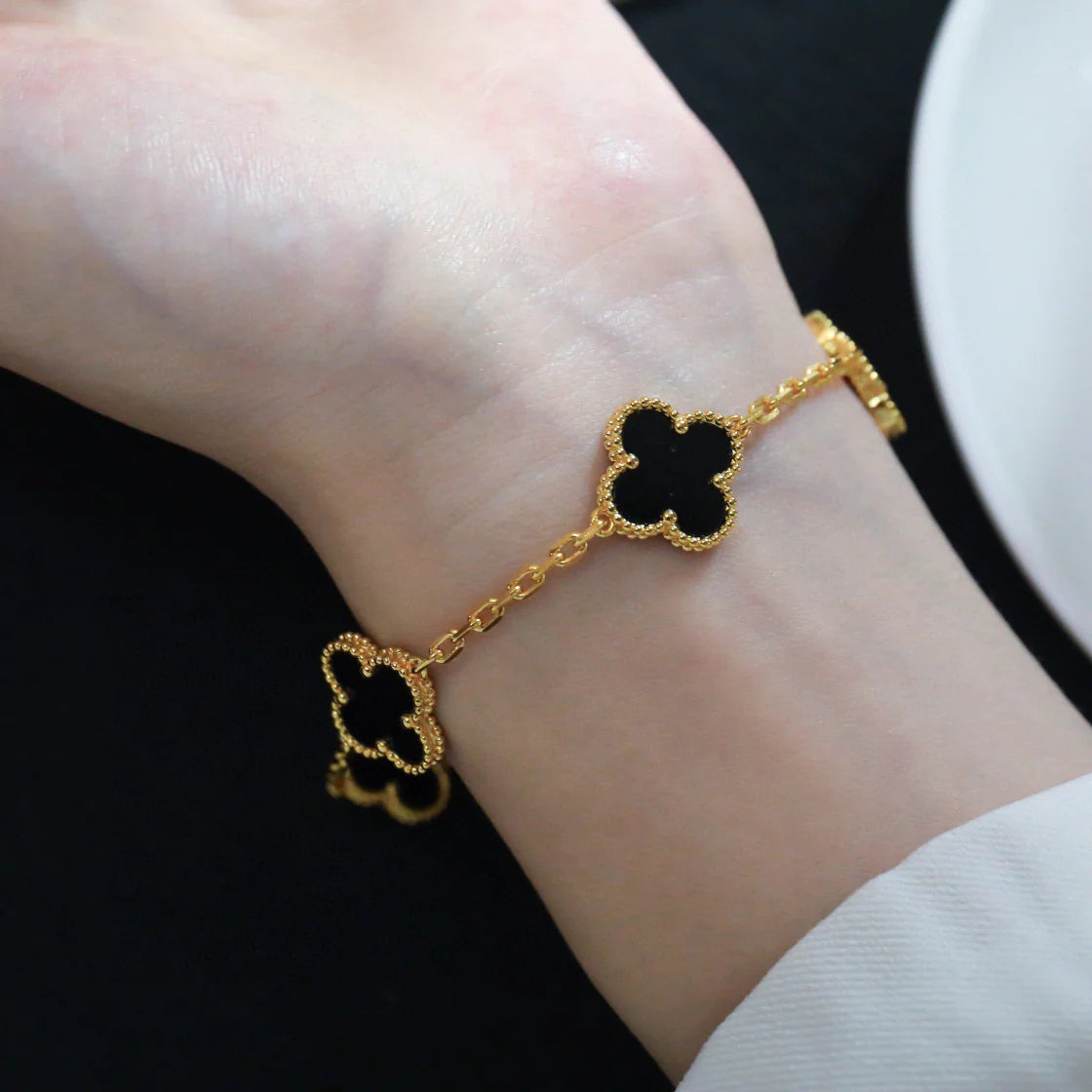 [⭐Shinejoy] CLOVER 5 MOTIF ONYXS BRACELET COLLECTION