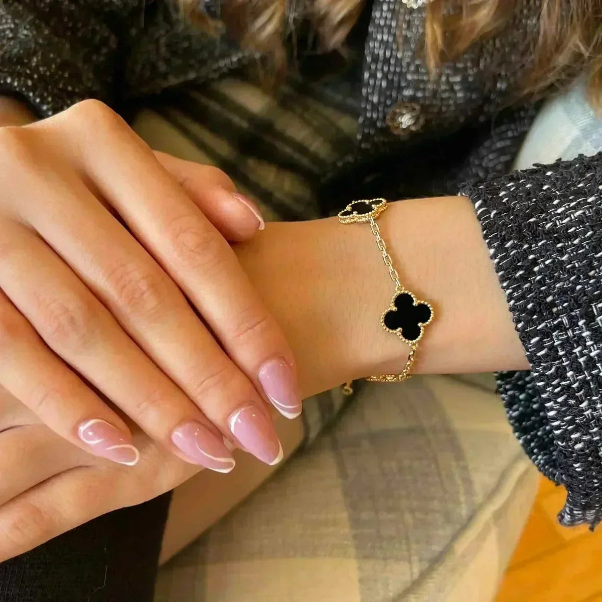[⭐Shinejoy] CLOVER 5 MOTIF ONYXS BRACELET COLLECTION