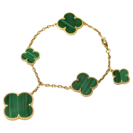 [⭐Shinejoy]MAGIC CLOVER MALACHITE GOLD BRACELET 5 MOTIFS