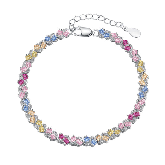 [Shinejoy Jewelry]Ornate Colorful Flower Shape Party Bracelet