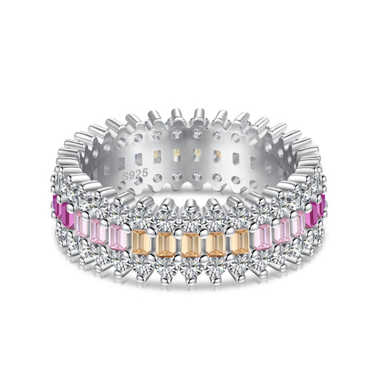 [Shinejoy Jewelry]Ornate Colorful Radiant Cut Daily Ring