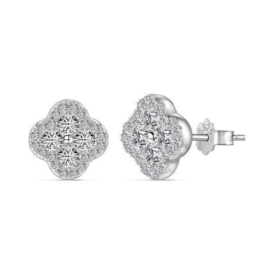 [Shinejoy Jewelry]Four-Leaf Clover Flower Shaped Earrings