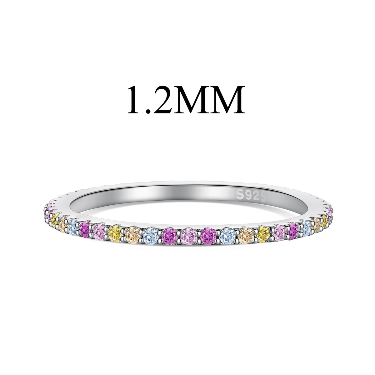 [Shinejoy Jewelry]Ornate Colorful Round Cut Tennis Ring