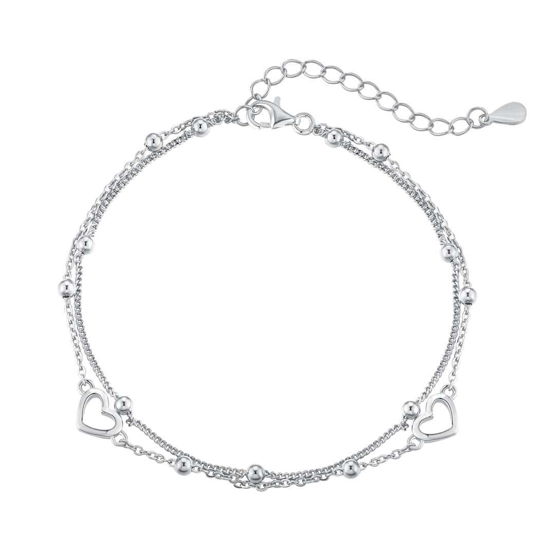 [Shinejoy Jewelry]Dainty Double Layer Love Heart Bracelet