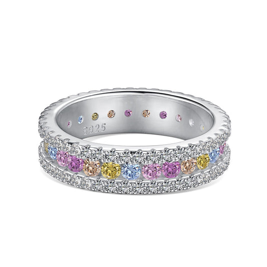 [Shinejoy Jewelry]Delicate Colorful Round Cut Daily Ring