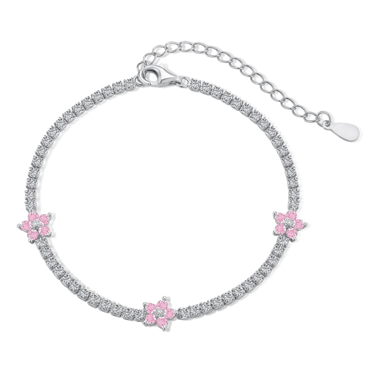 [Shinejoy Jewelry]Sparkling Flower Shape Tennis Bracelet