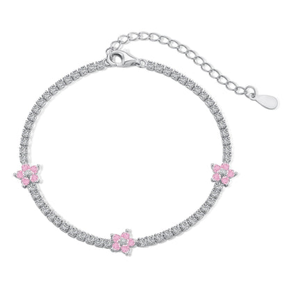 [Shinejoy Jewelry]Sparkling Flower Shape Tennis Bracelet