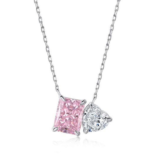 [Shinejoy Jewelry]Dazzling Square & Heart Shape Necklace