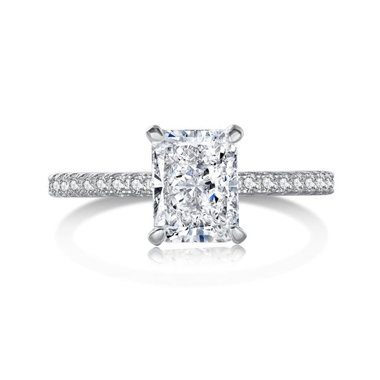 [Shinejoy Jewelry]2.0 Carat Dazzling Sparkling Radiant Cut Party Ring