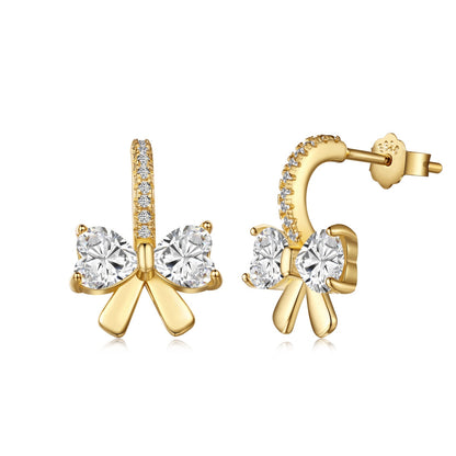 [Shinejoy Jewelry]Exquisite Earrings With Heart-Shaped Bow Design