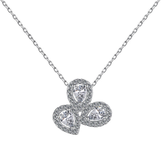 [Shinejoy Jewelry]Elegant Flower Shape Pear Cut Necklace