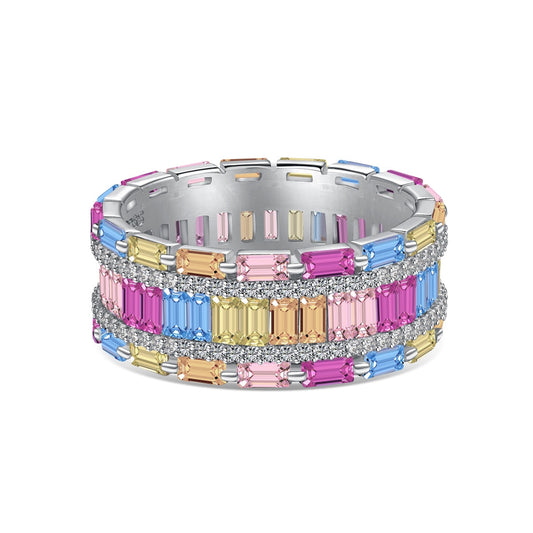 [Shinejoy Jewelry]Dazzling Colorful Radiant Cut Party Ring