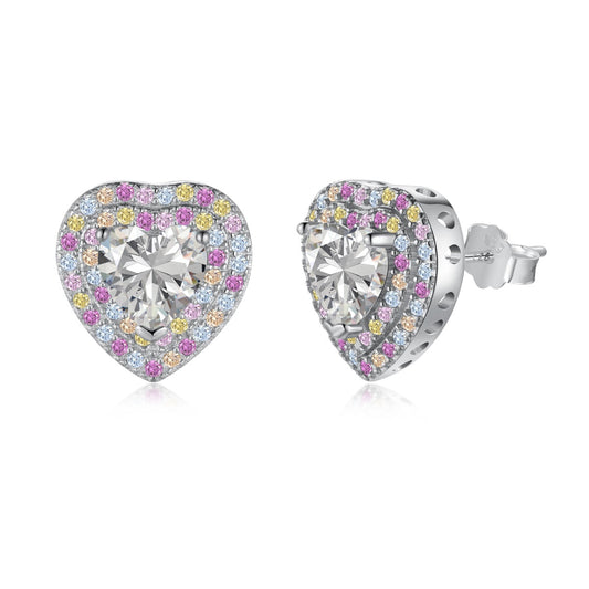 [Shinejoy Jewelry]Dazzling Heart Shape Lover Earrings