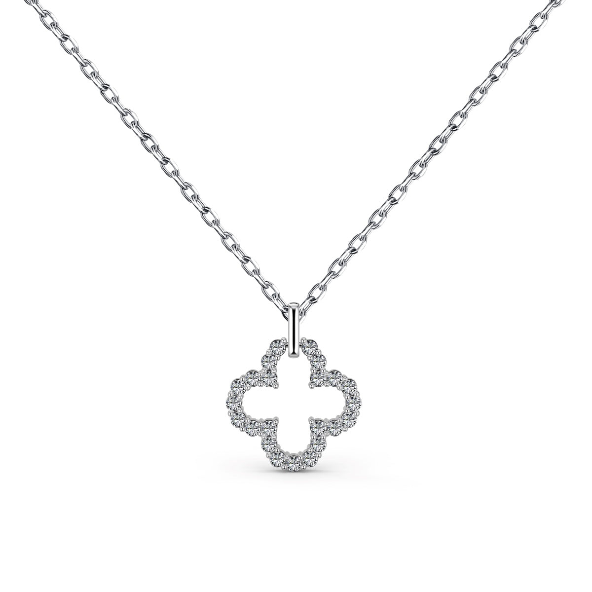 [Shinejoy Jewelry]Four-Leaf Clover Hollow Design Exquisite Necklace