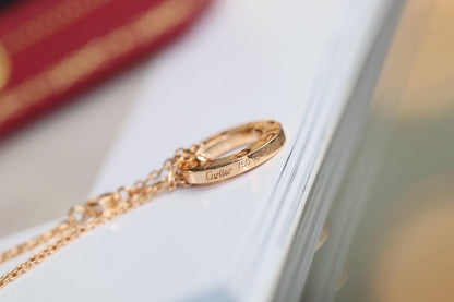 [⭐Shinejoy]LOVE NECKLACE ADJUSTABLE ROSE GOLD 2 DIAMOND