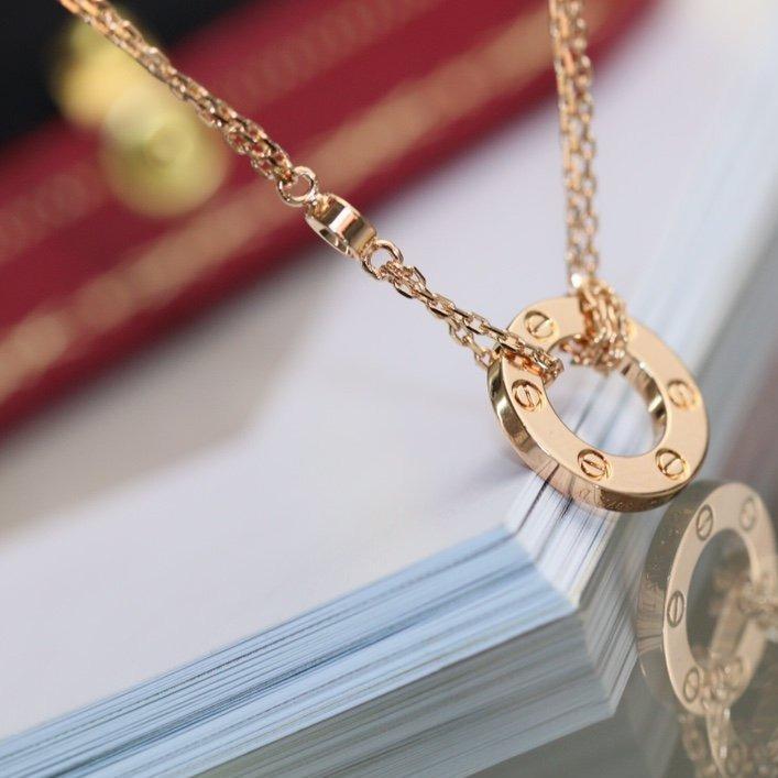 [⭐Shinejoy]LOVE NECKLACE ADJUSTABLE ROSE GOLD 2 DIAMOND