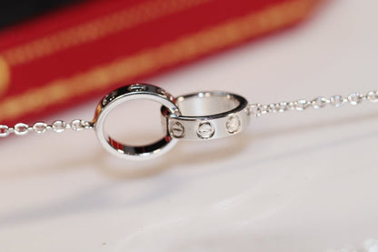 [⭐Shinejoy]LOVE NECKLACE PINK GOLD AND SILVER