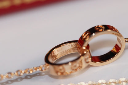 [⭐Shinejoy]LOVE NECKLACE PINK GOLD AND SILVER