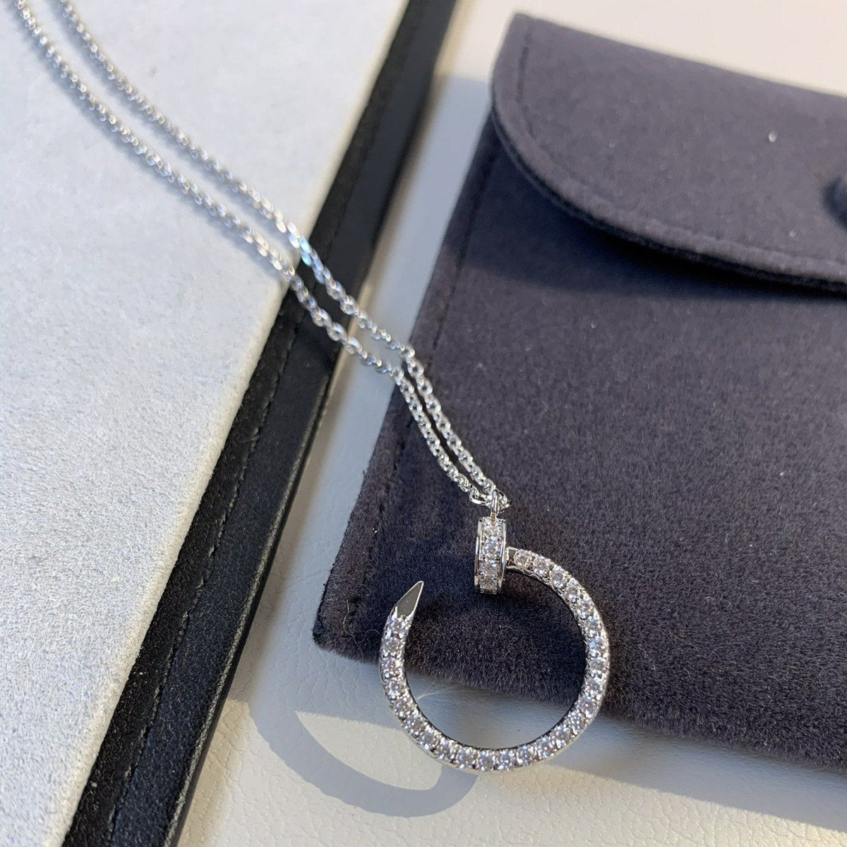 [⭐Shinejoy]JUSTE NECKLACE SILVER DIAMONDS