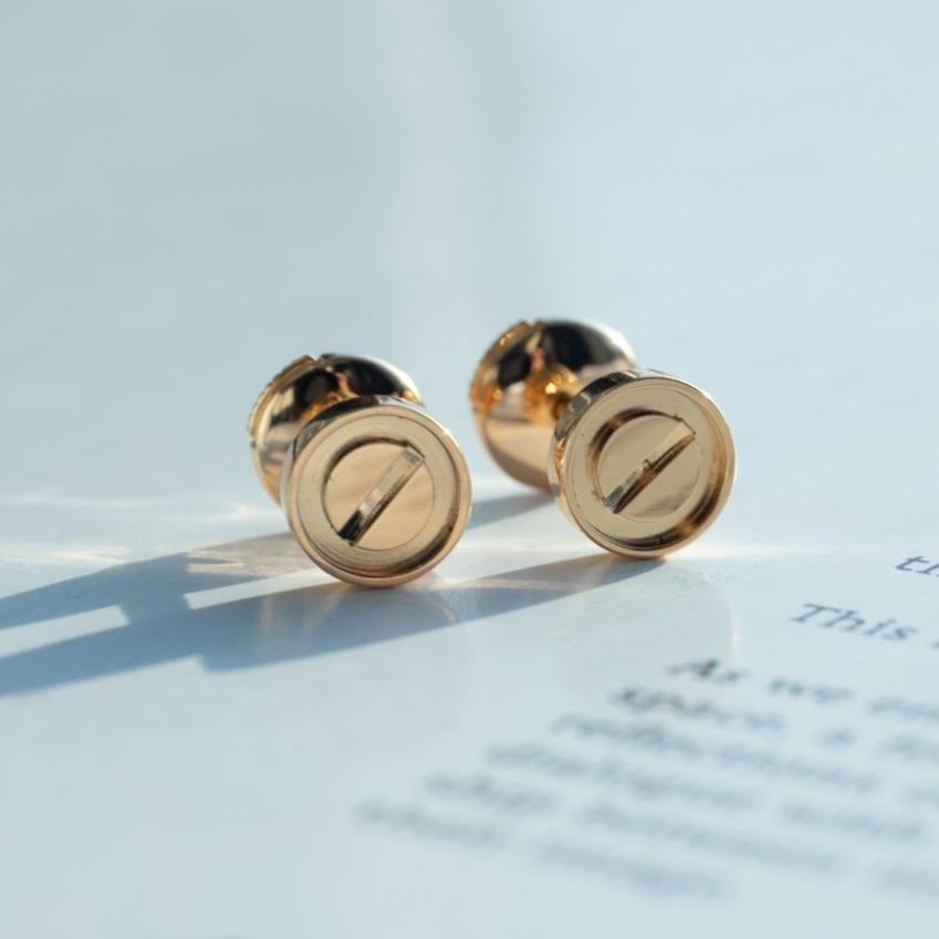 [⭐Shinejoy]LOVE EARRINGS PINK GOLD 10MM