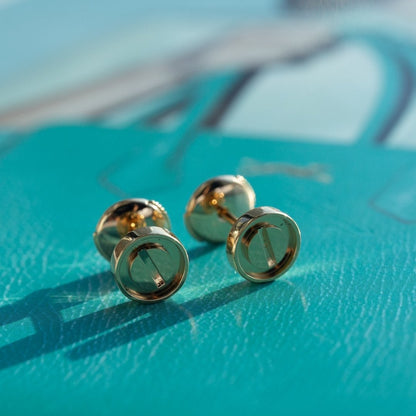 [⭐Shinejoy]LOVE EARRINGS PINK GOLD 10MM