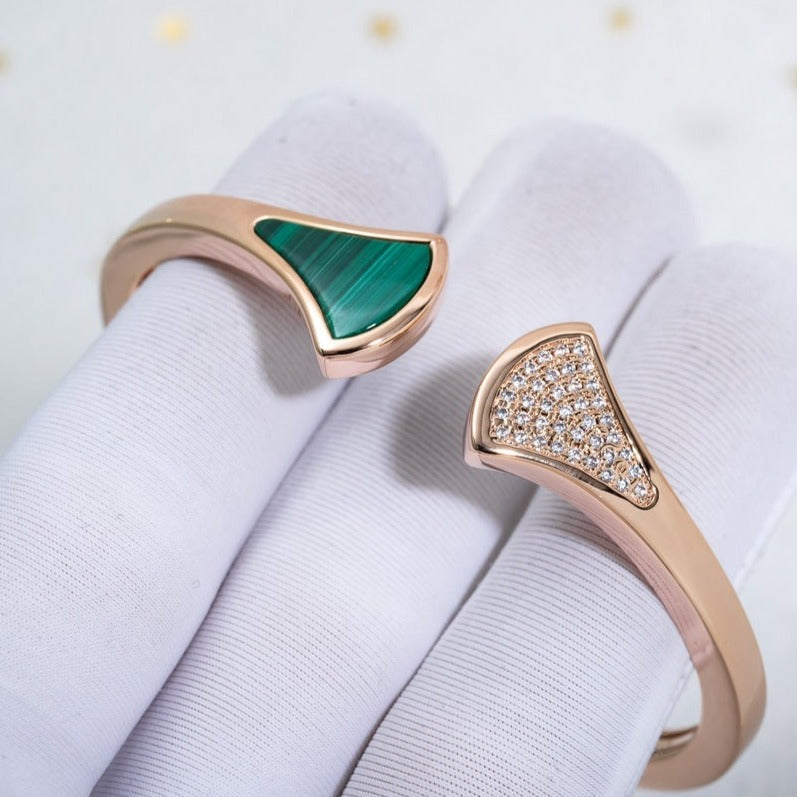[⭐Shinejoy]DREAM BRACELET OPEN MALACHITE PINK GOLD