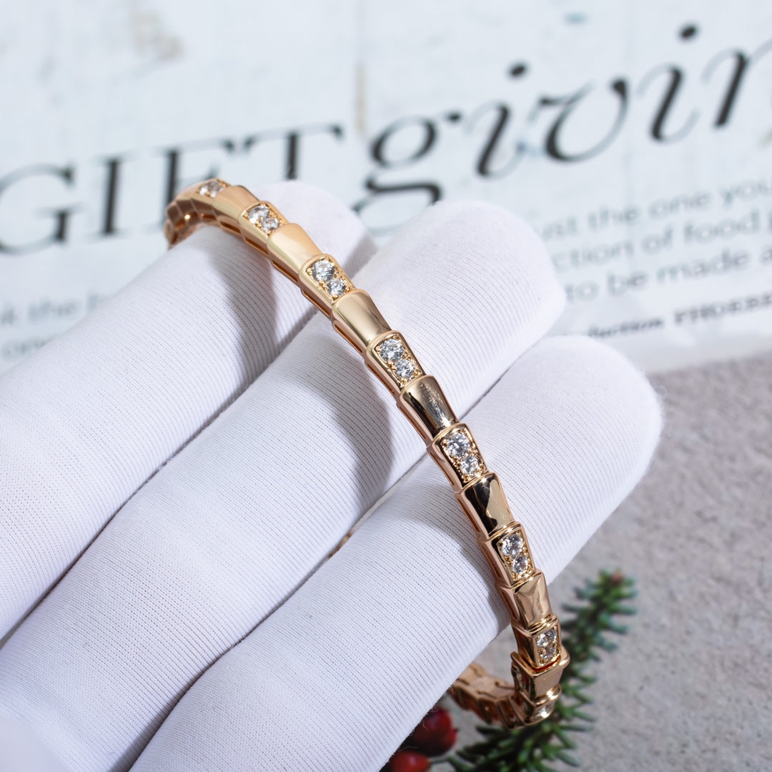 [⭐Shinejoy]SERPENTI BRACELET PINK GOLD DIAMOND