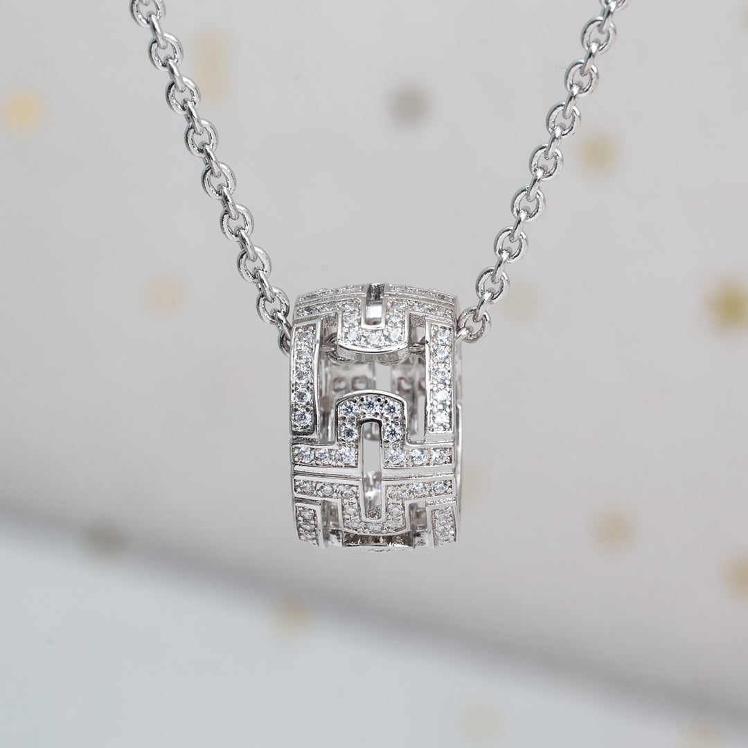 [⭐Shinejoy]PARENTESI NECKLACE SILVER DIAMOND