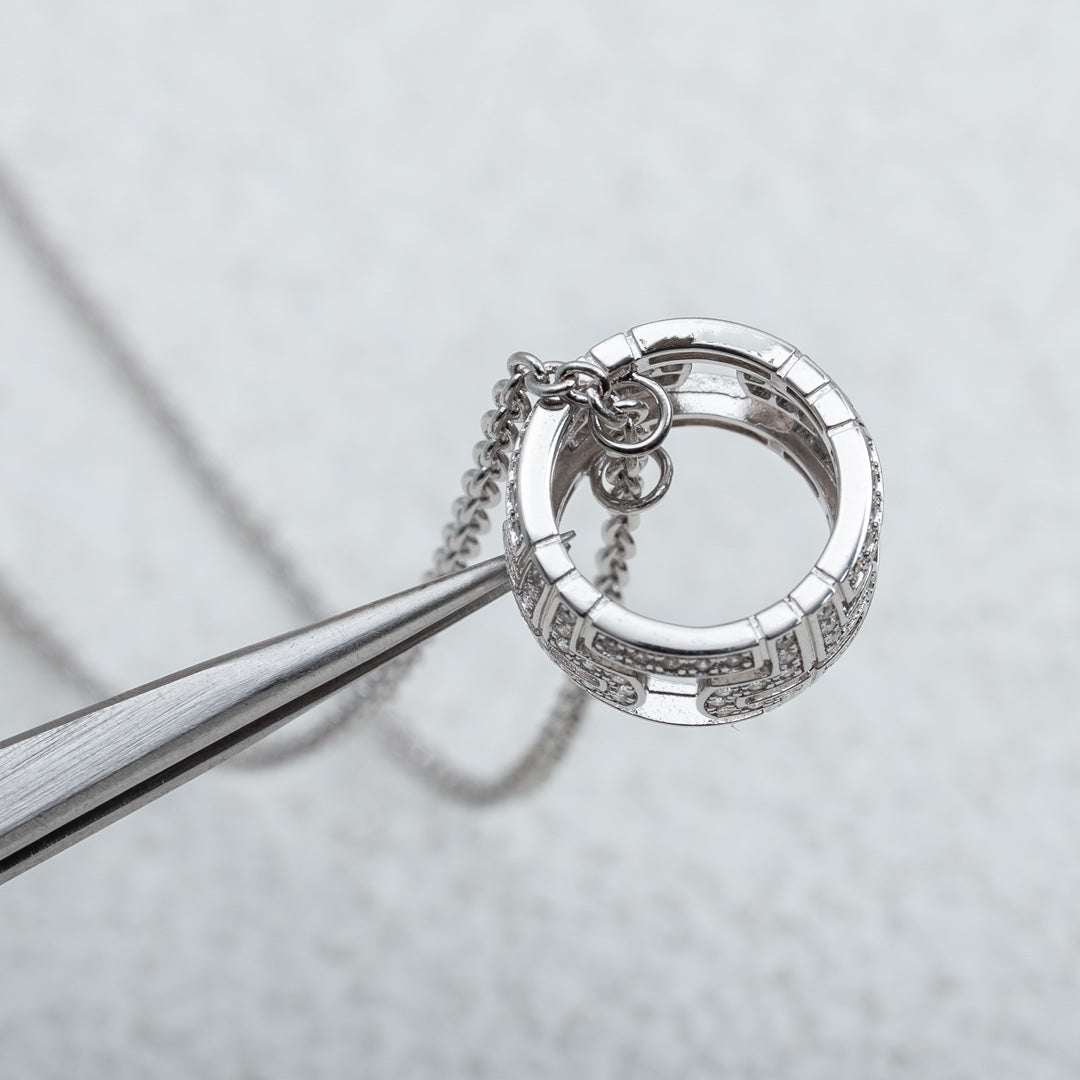 [⭐Shinejoy]PARENTESI NECKLACE SILVER DIAMOND