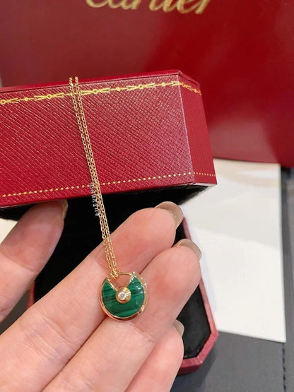 [⭐Shinejoy]AMULETTE ROSE GOLD MALACHITE NECKLACE