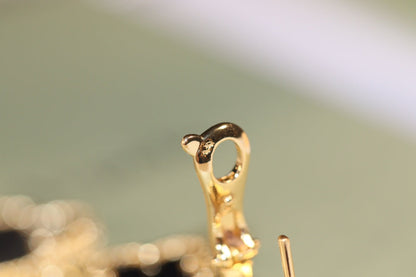 [⭐Shinejoy]CLOVER EARRINGS GOLD ONYX MOP 3 MOTIF