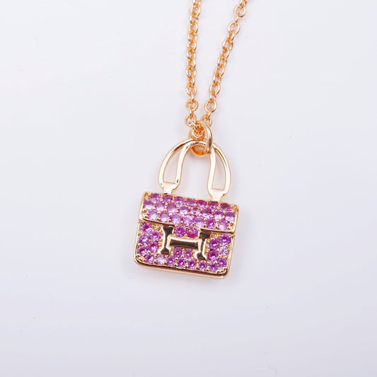 [⭐Shinejoy]CONSTANCE PEDANT PURPLE DIAMOND NECKLACE