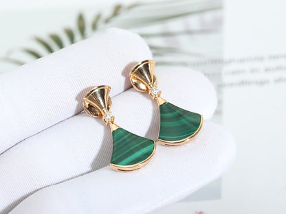 [⭐Shinejoy]DREAM MALACHITE PINK GOLD EARRINGS