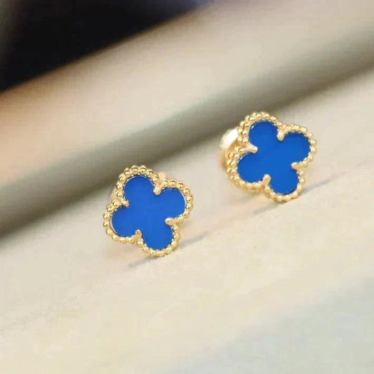 [⭐Shinejoy]CLOVER MINI 9.5MM TURQUOISE EARRINGS