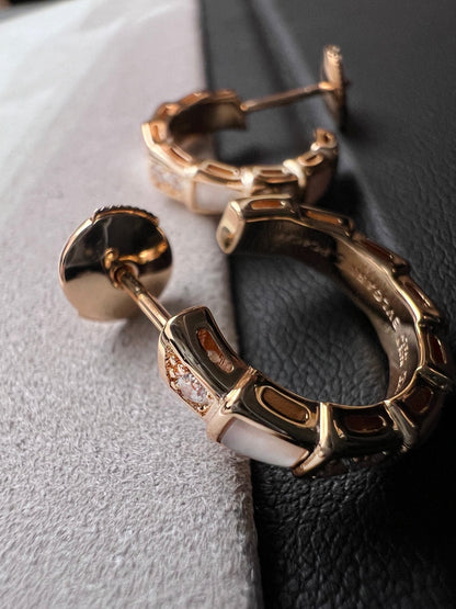 [⭐Shinejoy]SERPENTI MOP PINK GOLD EARRINGS