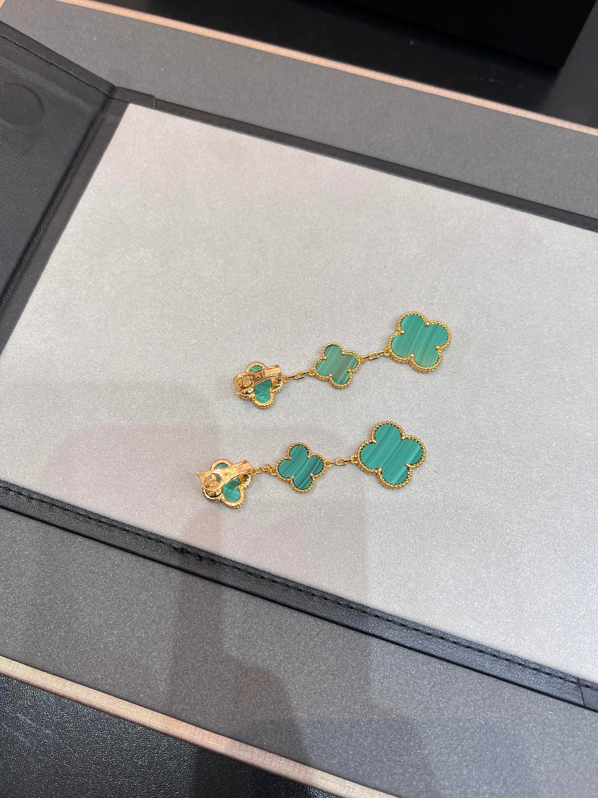[⭐Shinejoy]CLOVER MALACHITE 3 MOTIFS GOLD