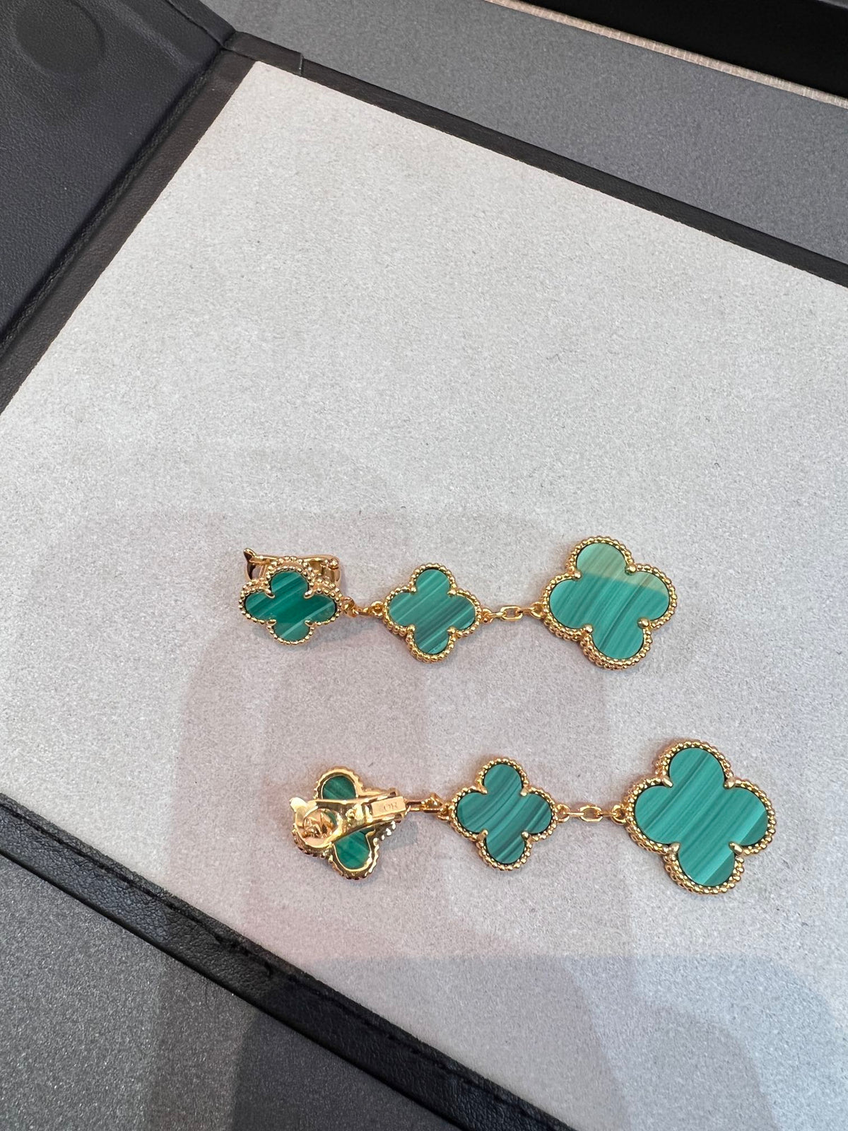 [⭐Shinejoy]CLOVER MALACHITE 3 MOTIFS GOLD