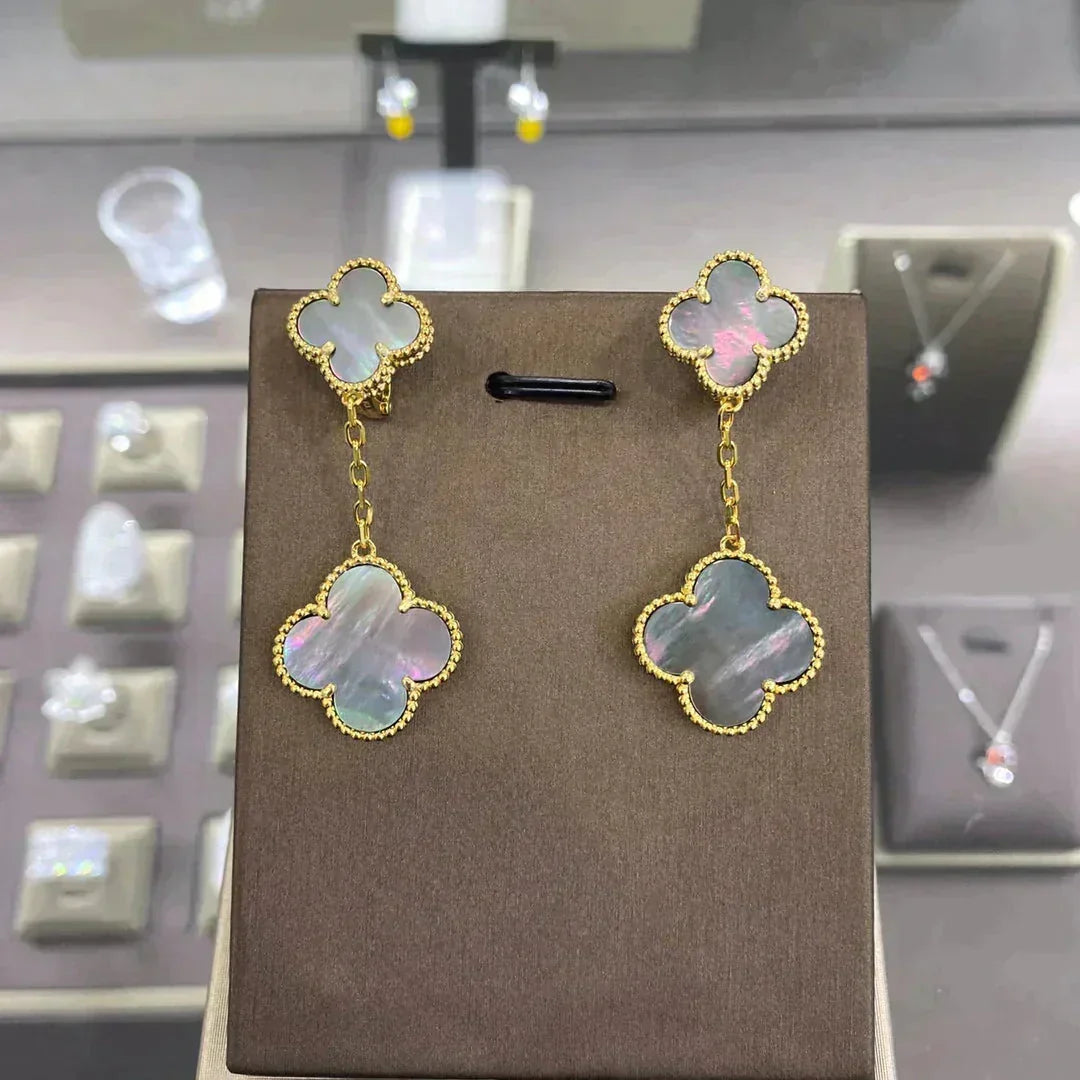 [⭐Shinejoy]CLOVER 2 MOTIFS  EARRINGS (MULTIPLE CHOICESC