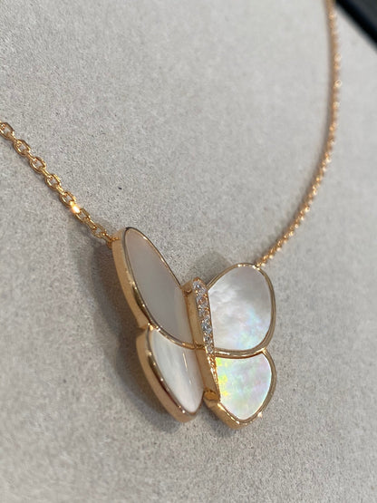 [⭐Shinejoy]BUTTERFLY GOLD MOP DIAMOND NECKLACE