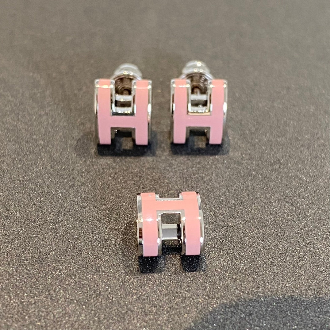 [⭐Shinejoy]MINI POP H SILVER EARRINGS PINK